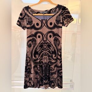Betsey Johnson rare velvet Tattoo Print babydoll dress